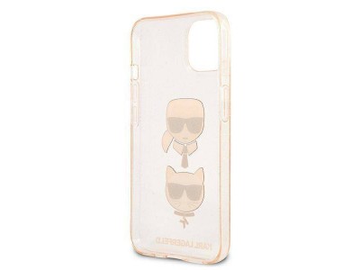 Karl Lagerfeld Hard Case - Luxusn� ochrann� kryt (obal) pre IPHONE 13 MINI Glitter Karl`s & Choupette (KLHCP13SKCTUGLGO) gold (zlat�)